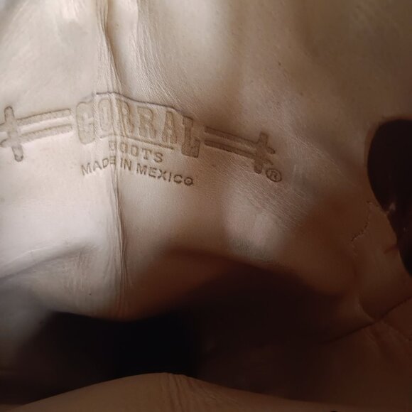 Womens Mexican Cowgirl Boots 9M Western Corral Buckle Stacked Heel Cowboy Mexico - Picture 12 of 14